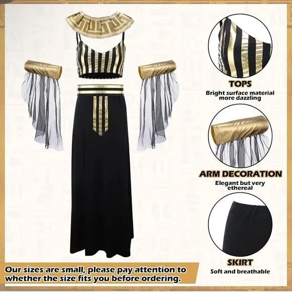 Women’s Cleopatra Halloween Costume Sexy Egypt Costume Egyptian Cosplay Size 2X - Picture 7 of 9